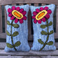 Tufted Pink Flower Pillow