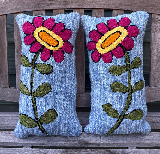 Tufted Pink Flower Pillow