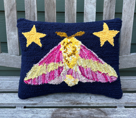 Tufted Rosy Maple Moth Pillow