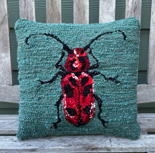 Tufted Red Milkweed Beetle Pillow