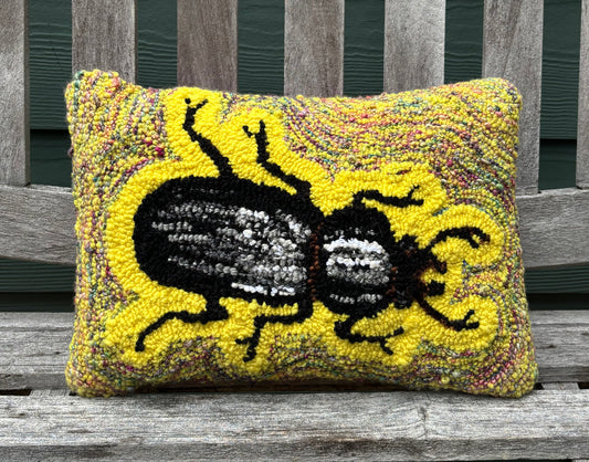 Tufted Yellow Bess Beetle Pillow