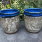 Blue Handleless Carved Snail Cup 12oz