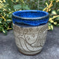 Blue Handleless Carved Snail Cup 12oz