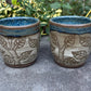 Blue Handleless Carved Tree Cup 8oz