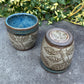 Blue Handleless Carved Tree Cup 8oz