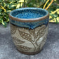 Blue Handleless Carved Tree Cup 8oz