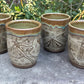Green Handleless Carved Moth Cup 11 oz