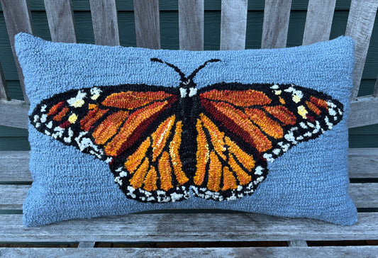 Tufted Monarch Butterfly Pillow
