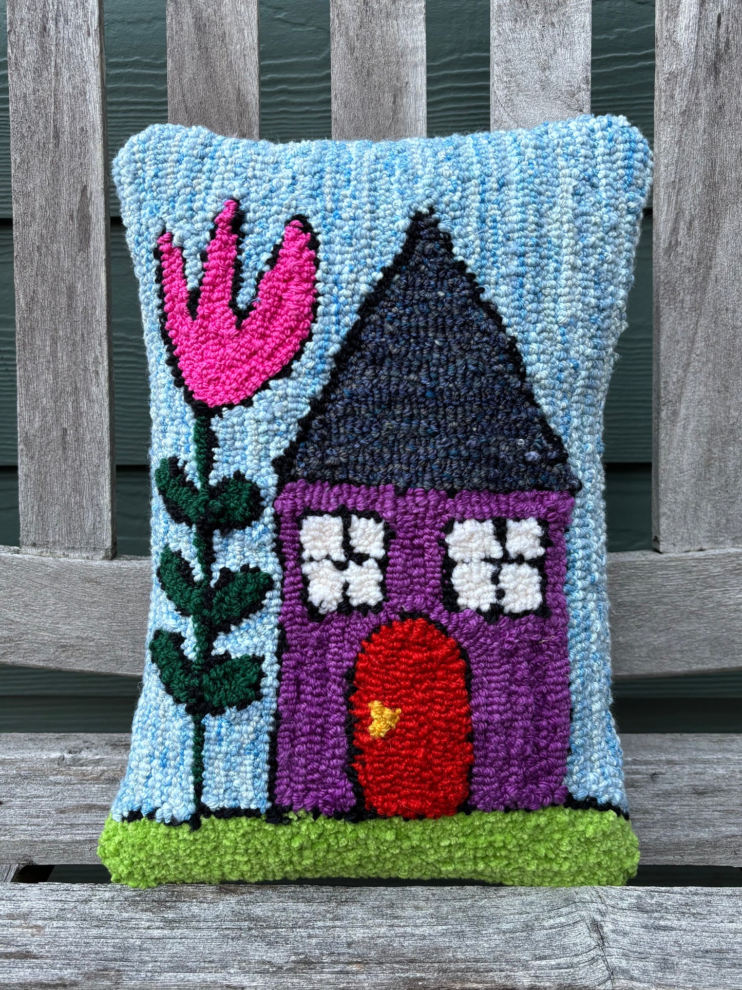 Tufted Dark Purple House Pillow