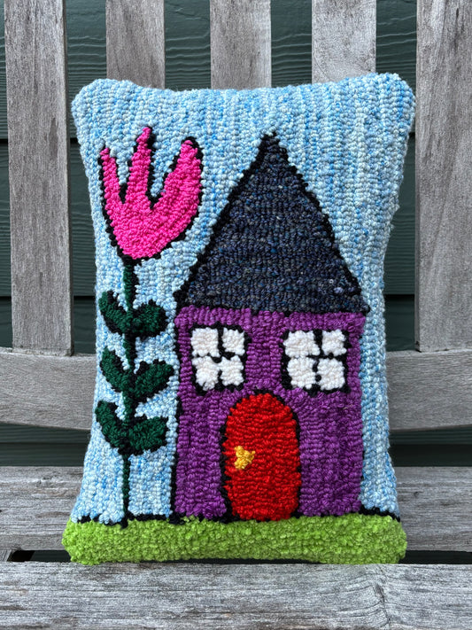 Tufted Dark Purple House Pillow