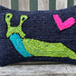 Tufted Green Slug Pillow