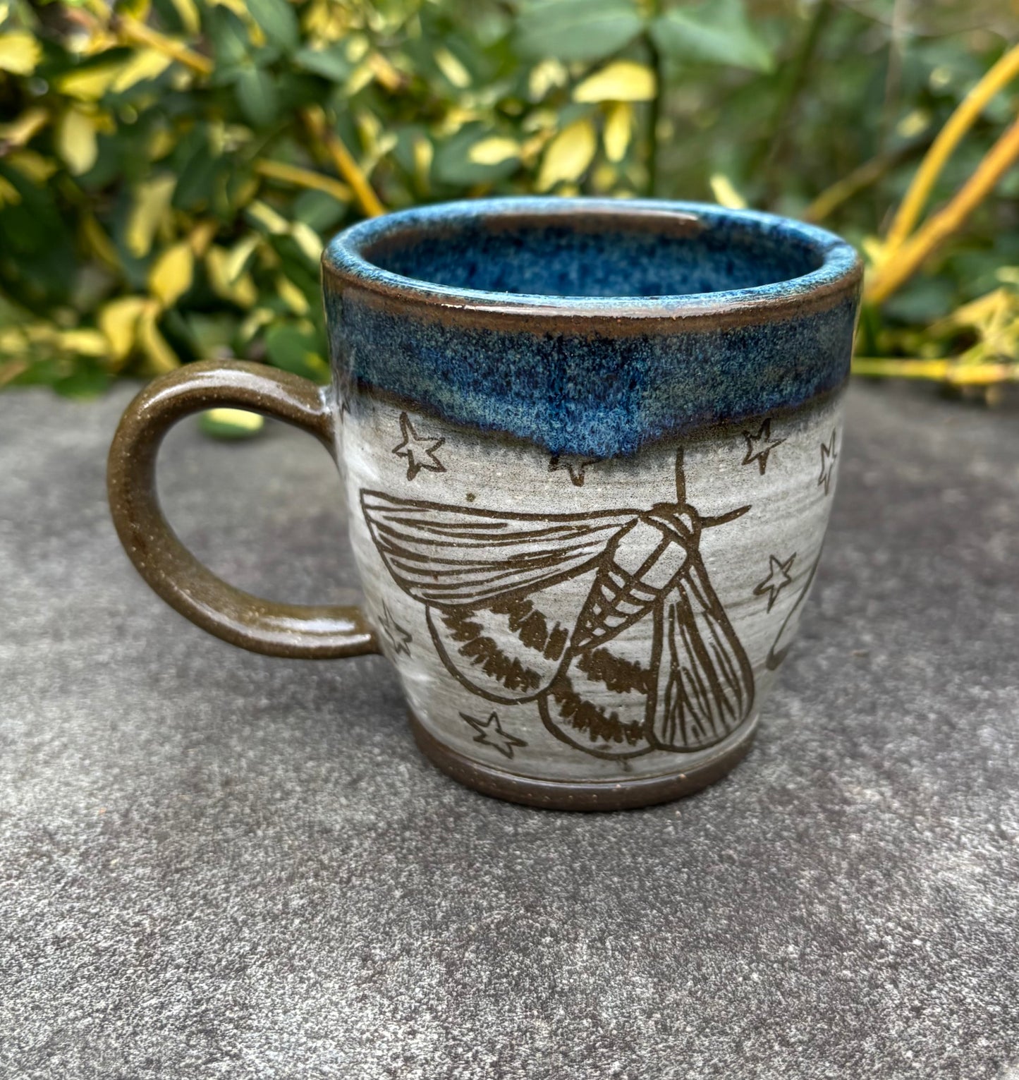 Small Carved Moth Mug 5oz