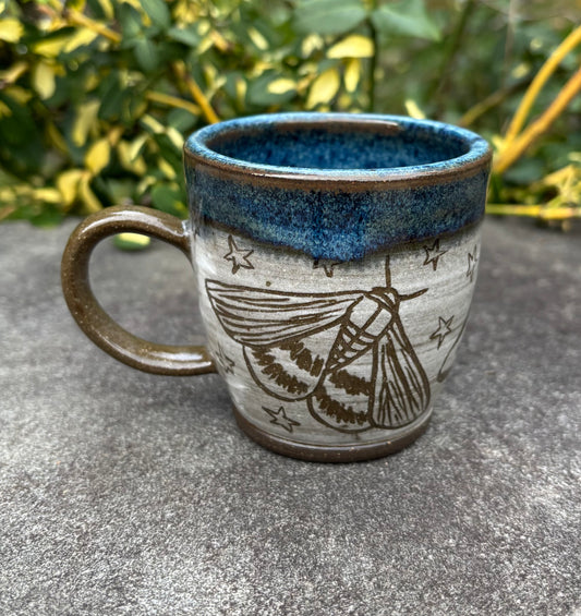 Small Carved Moth Mug 5oz