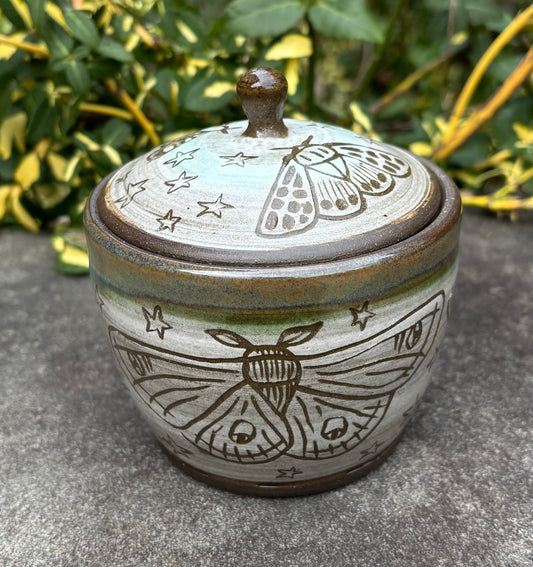 Carved Moth Jar