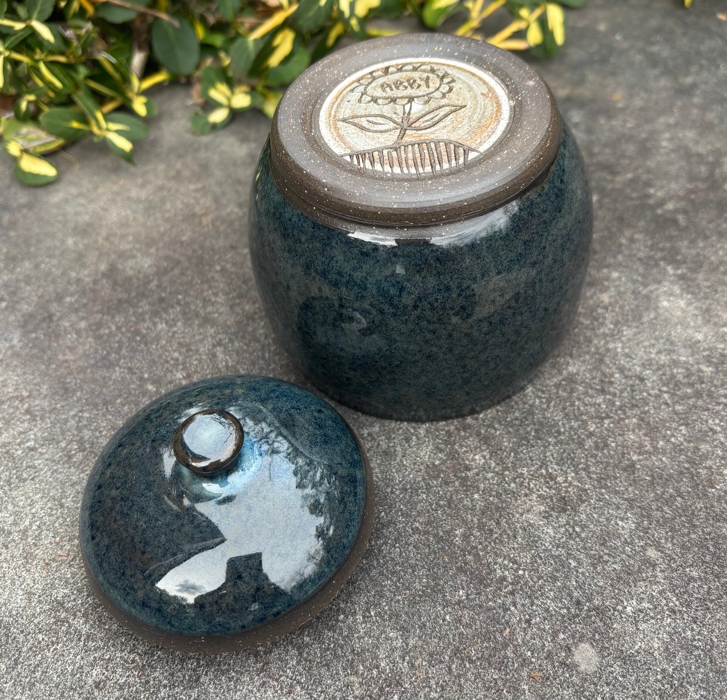 Dark Blue and Brown Jar