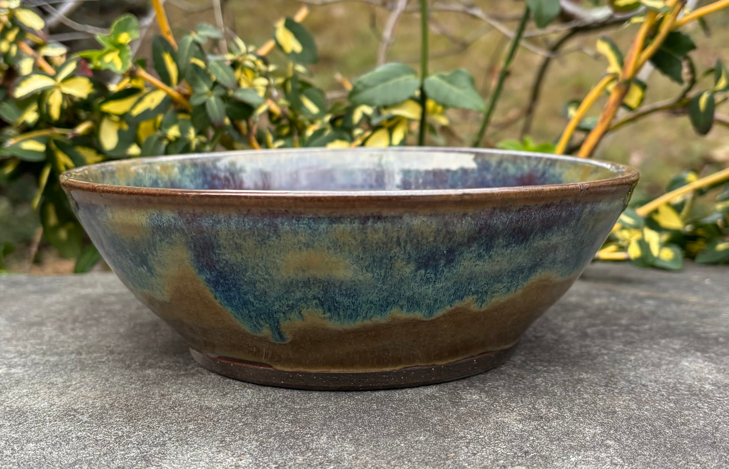 Green, Blue, and Purple Bowl