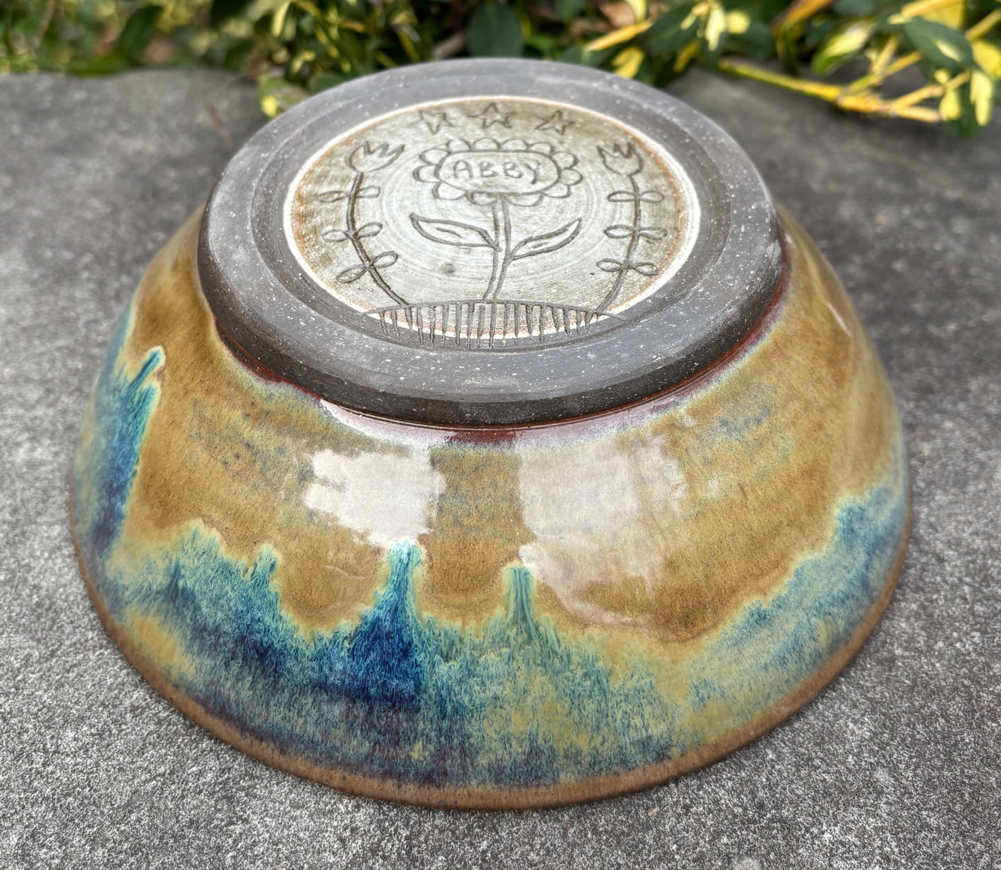 Green, Blue, and Purple Bowl