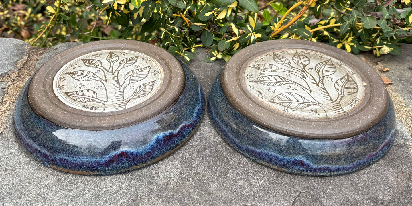 Blue and Purple Plate Bowl