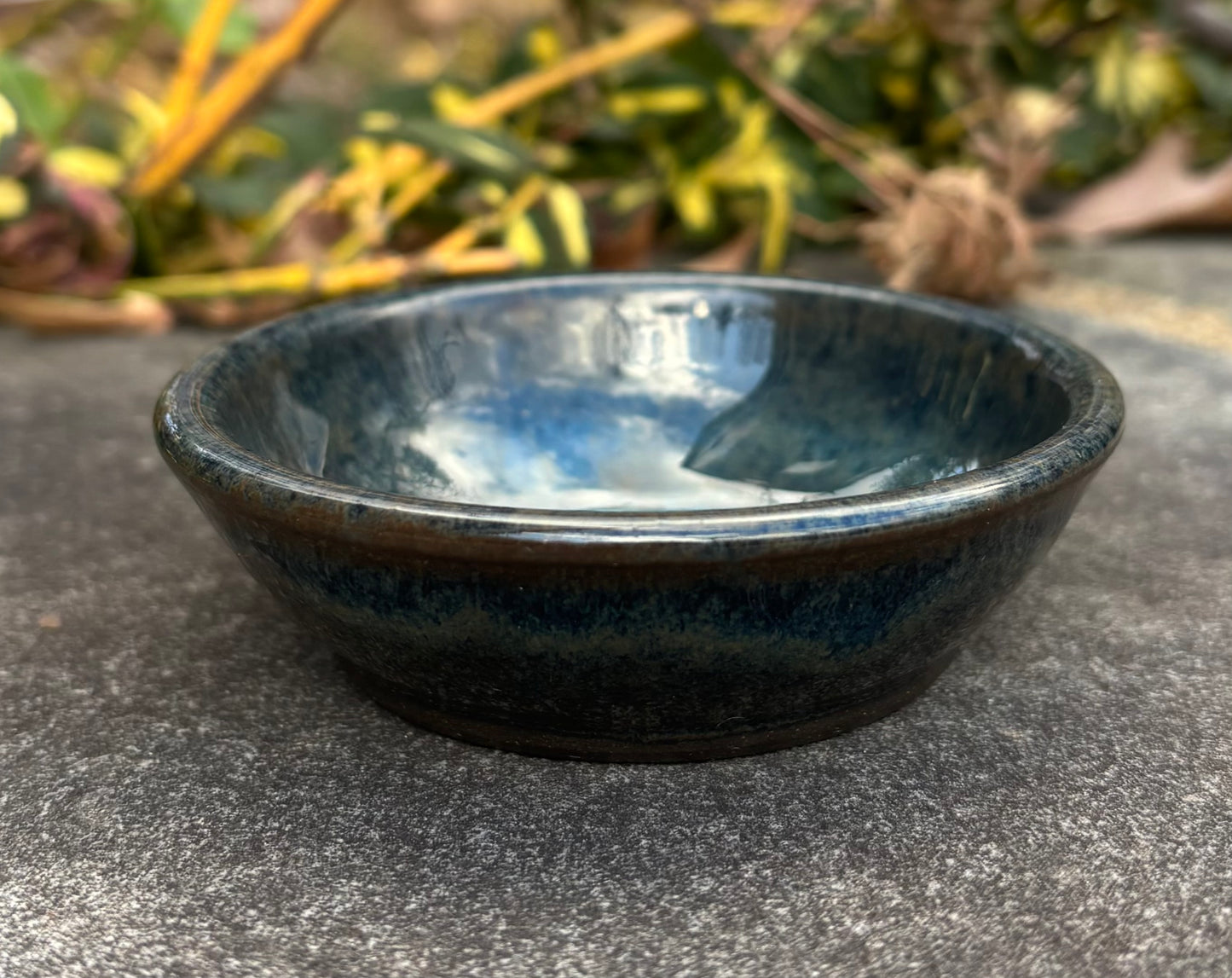 Tiny Dark Blue Green Bowl