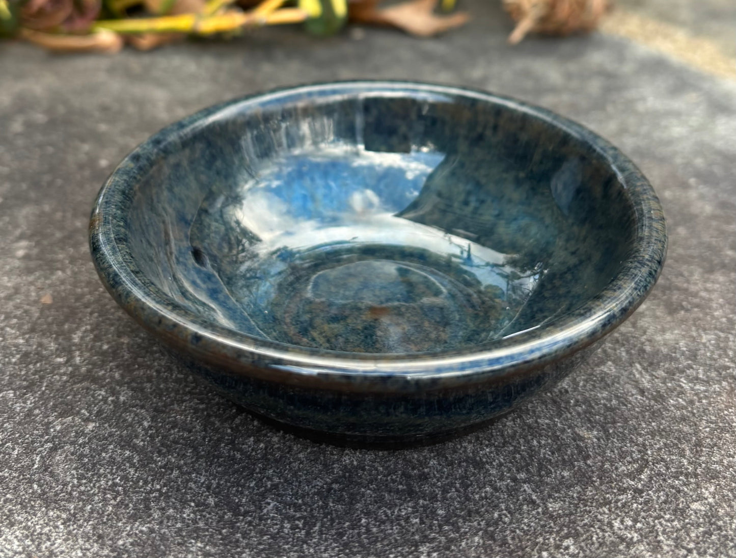 Tiny Dark Blue Green Bowl