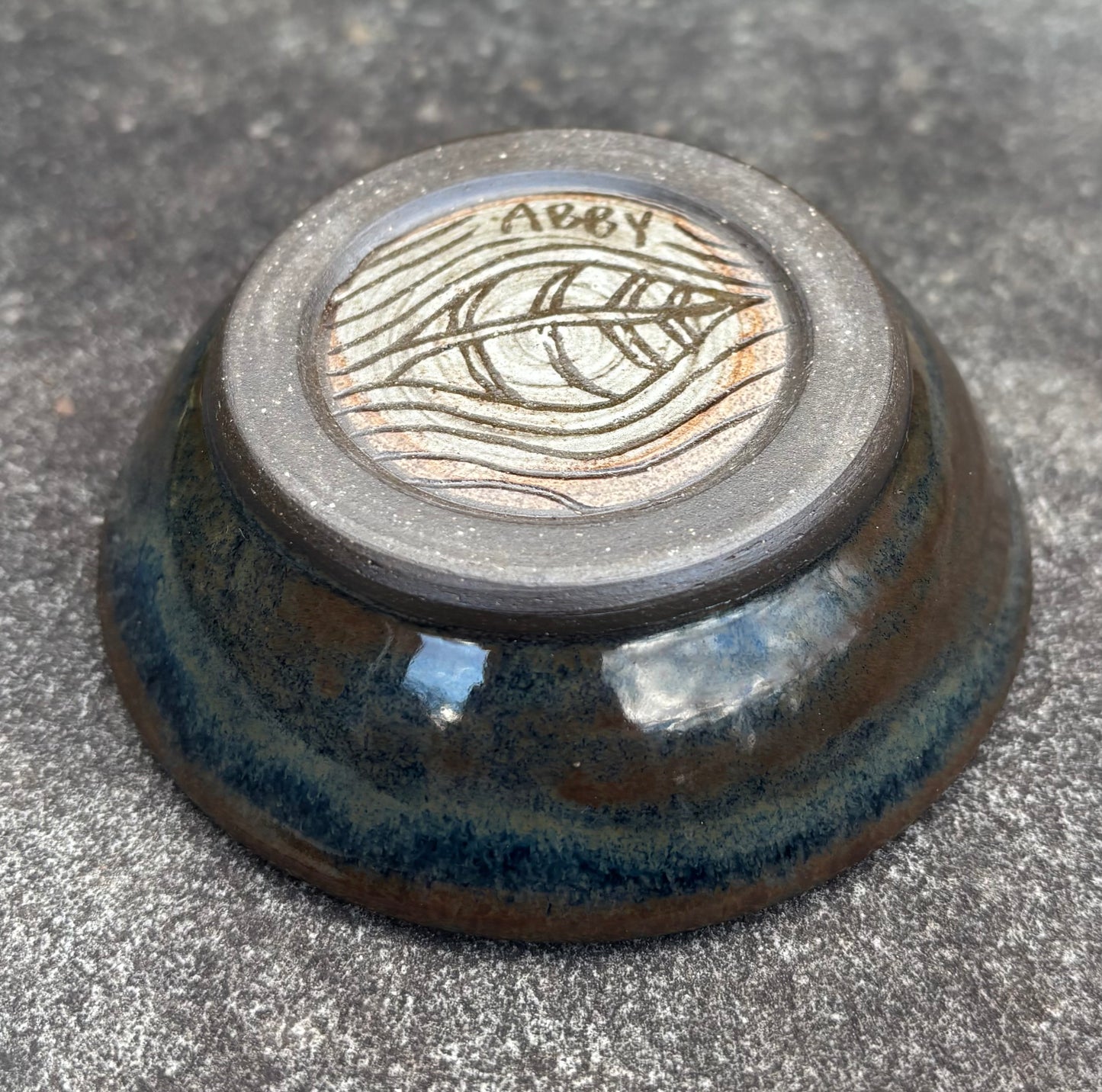 Tiny Dark Blue Green Bowl