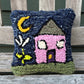 Tufted Tiny Purple House Pillow