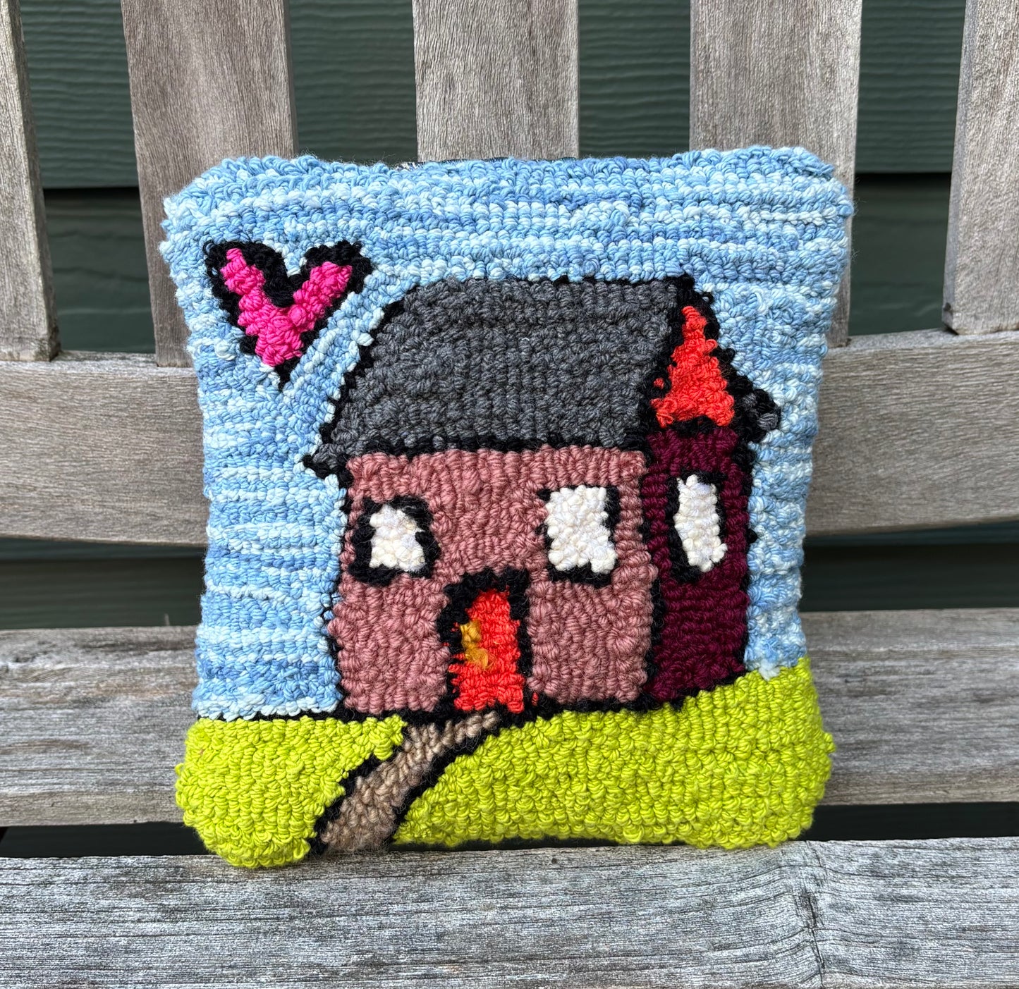Tufted Tiny Pink House Pillow