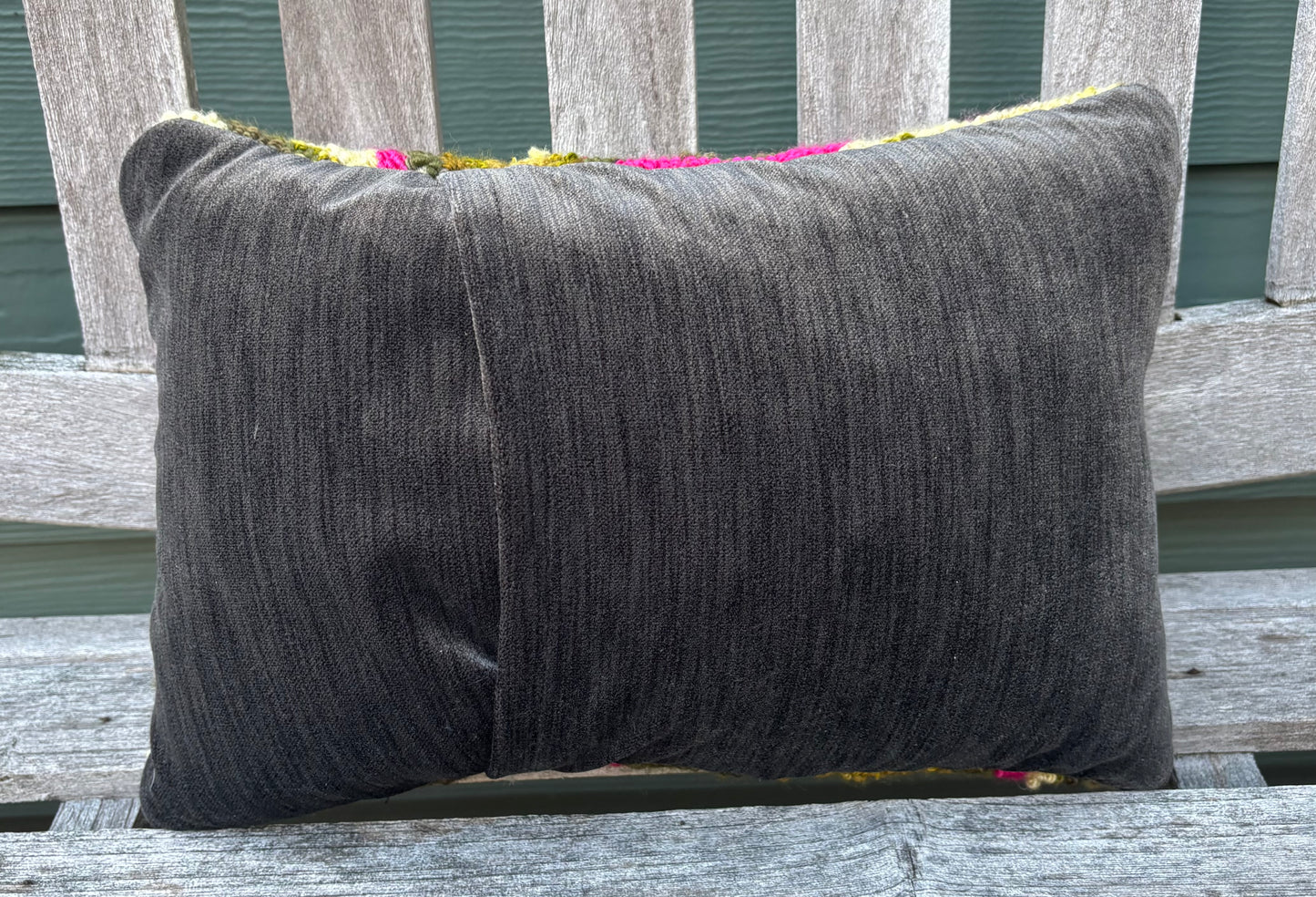 Tufted Green and Pink Bess Beetle Pillow