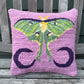 Tufted Purple Luna Moth Pillow