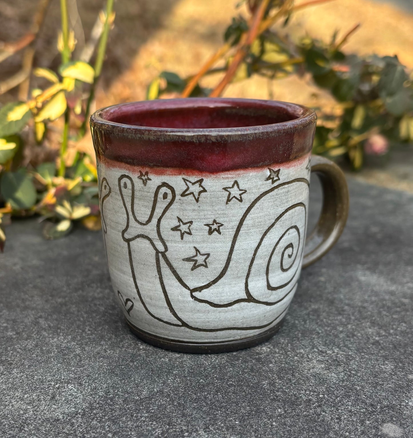 Small Carved Snail Love Mug 4oz