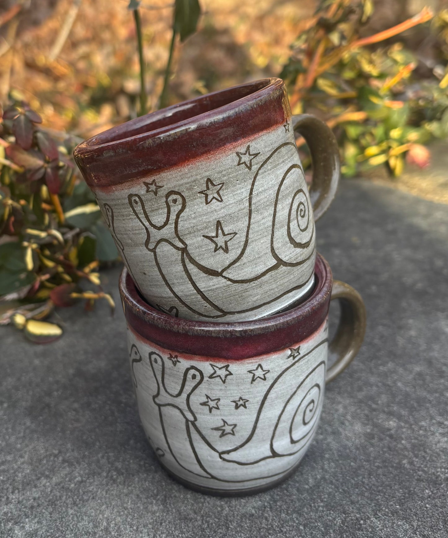 Small Carved Snail Love Mug 4oz