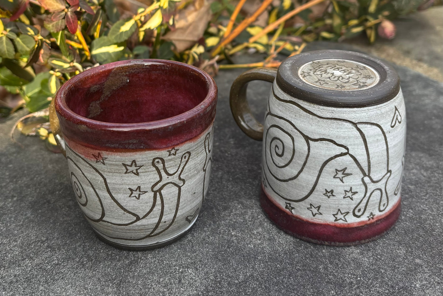 Small Carved Snail Love Mug 4oz