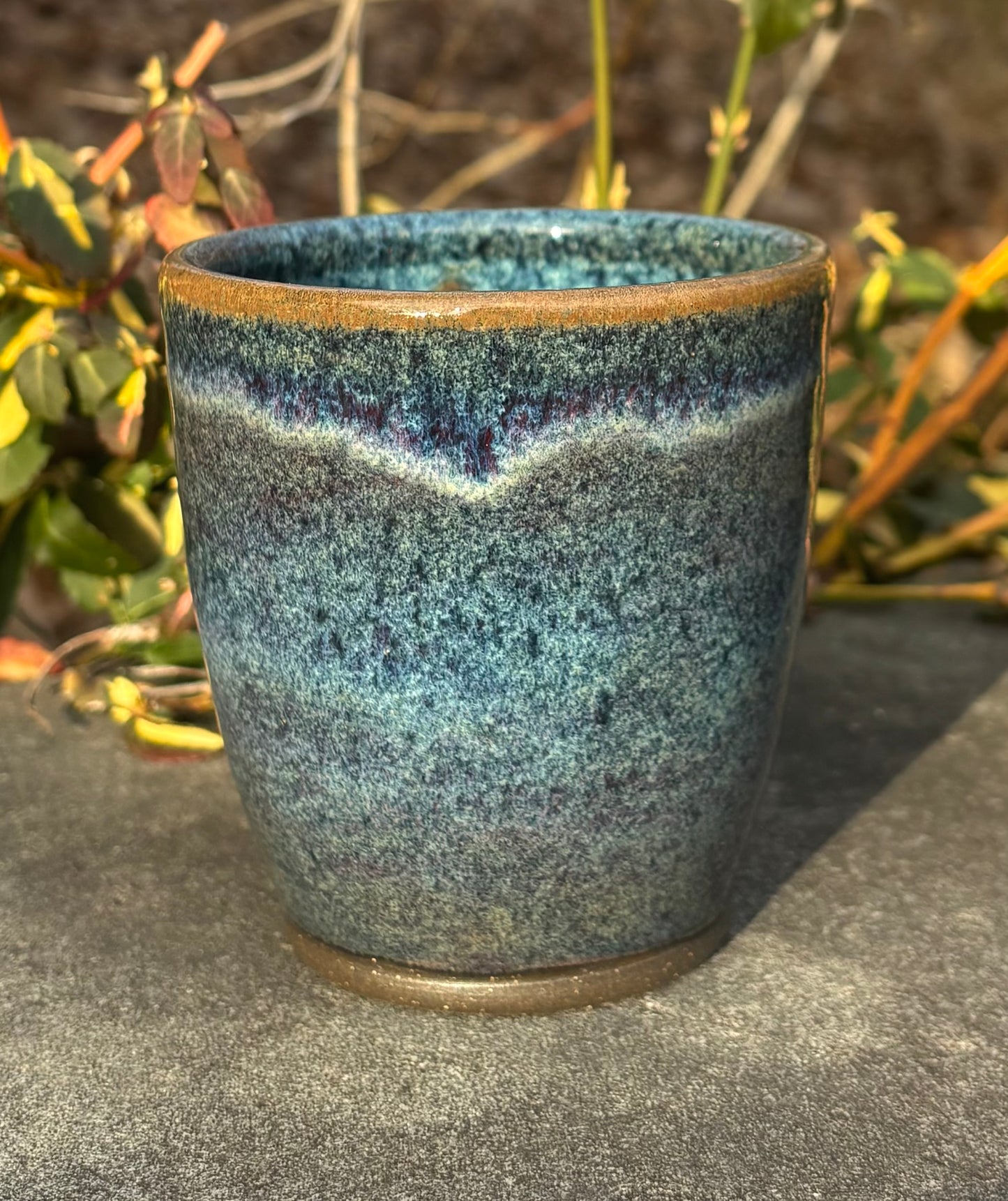 Handleless Blue and Purple Cup 11oz