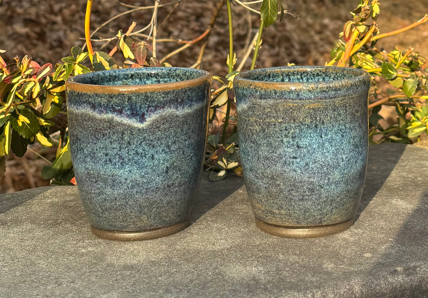 Handleless Blue and Purple Cup 11oz