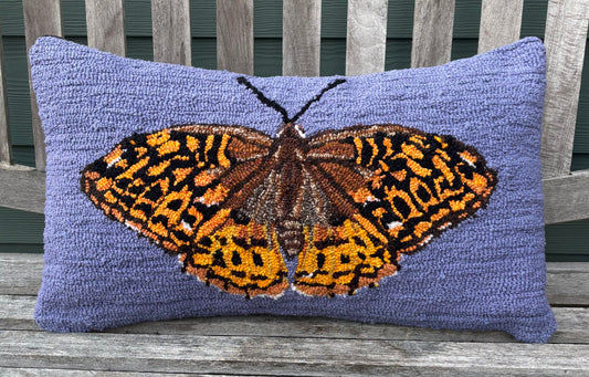 Tufted Great Spangled Fritillary Butterfly Pillow