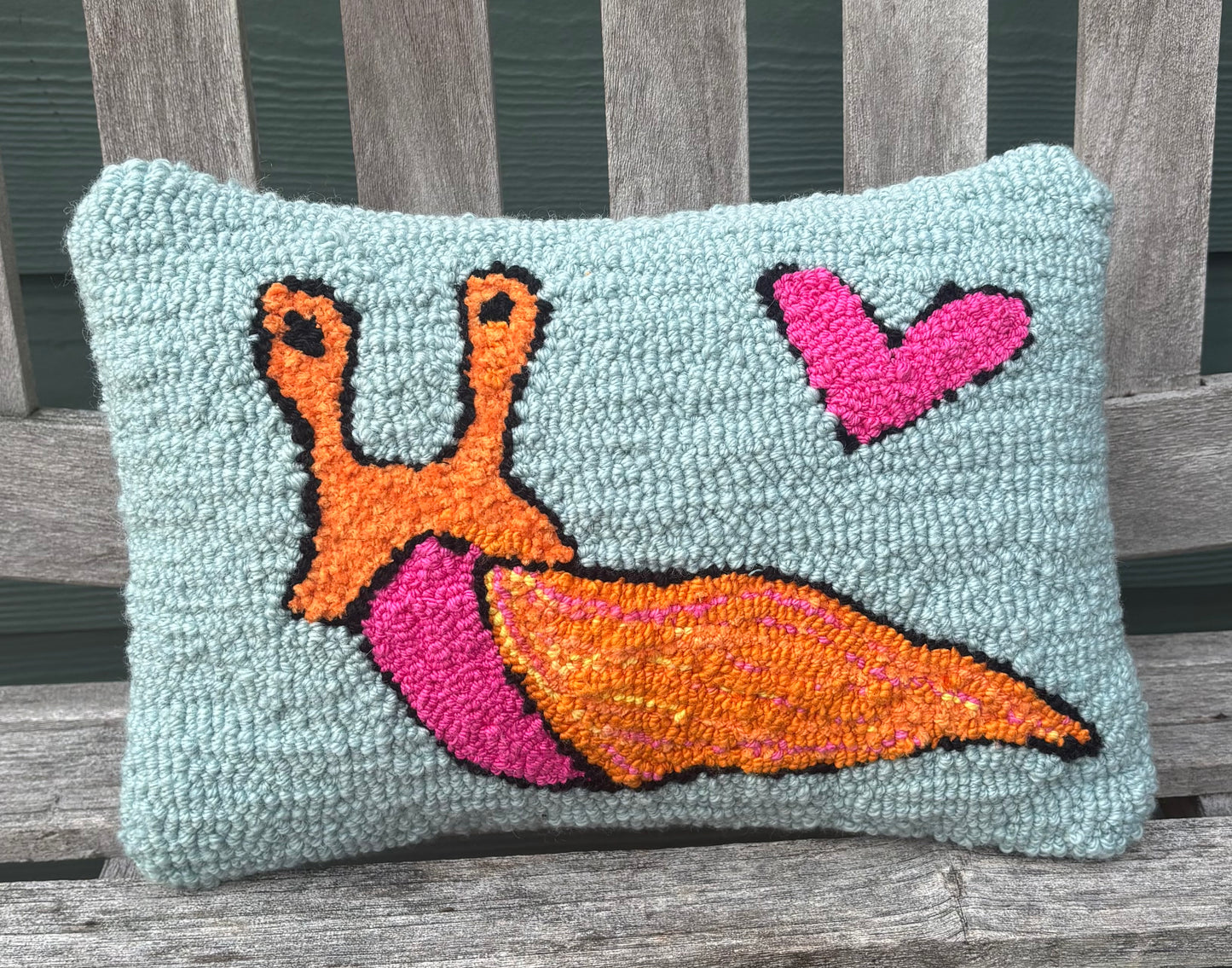 Tufted Orange Slug Pillow