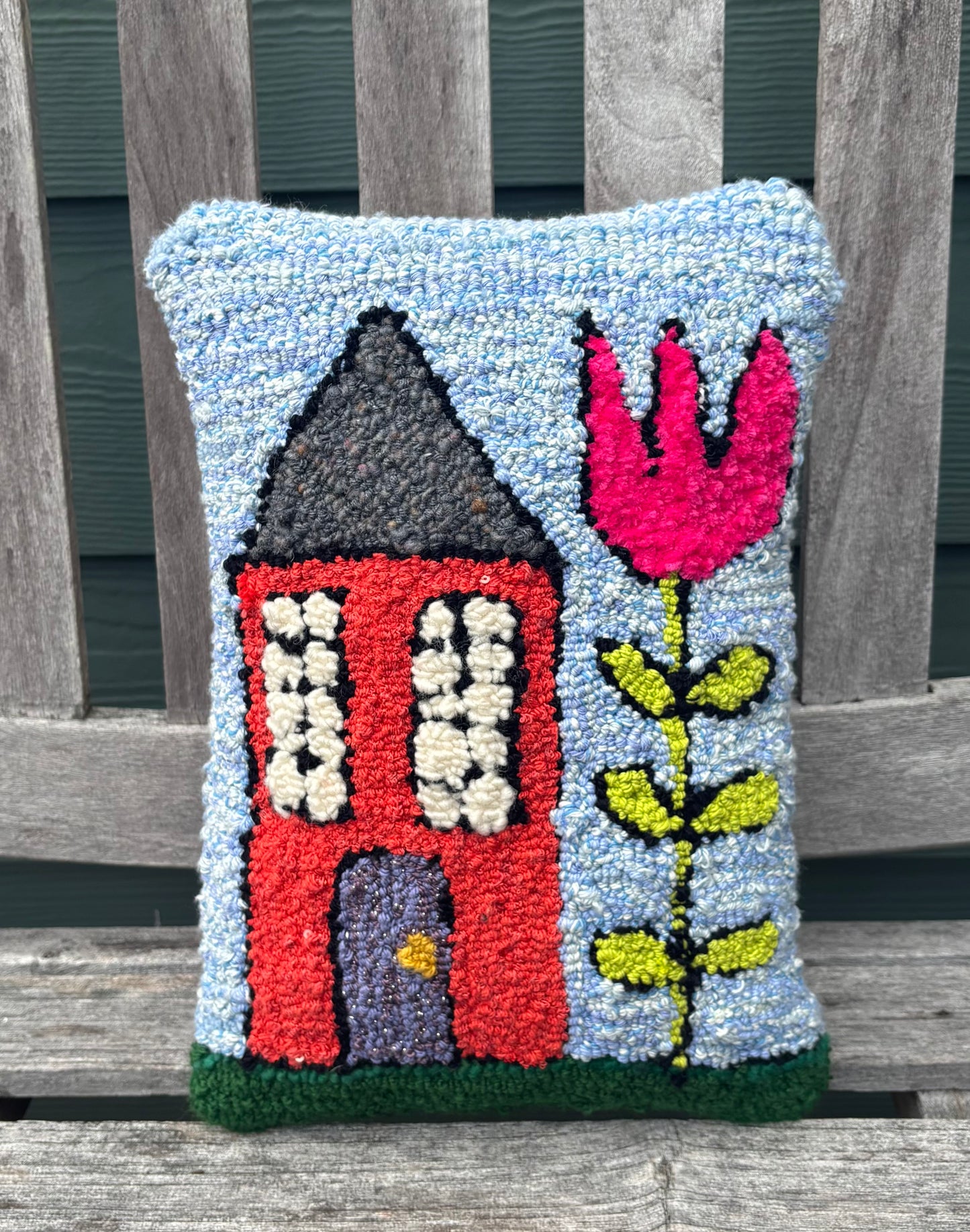 Tufted Orange House Pillow