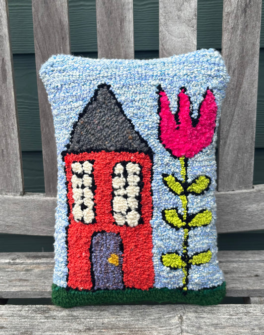 Tufted Orange House Pillow