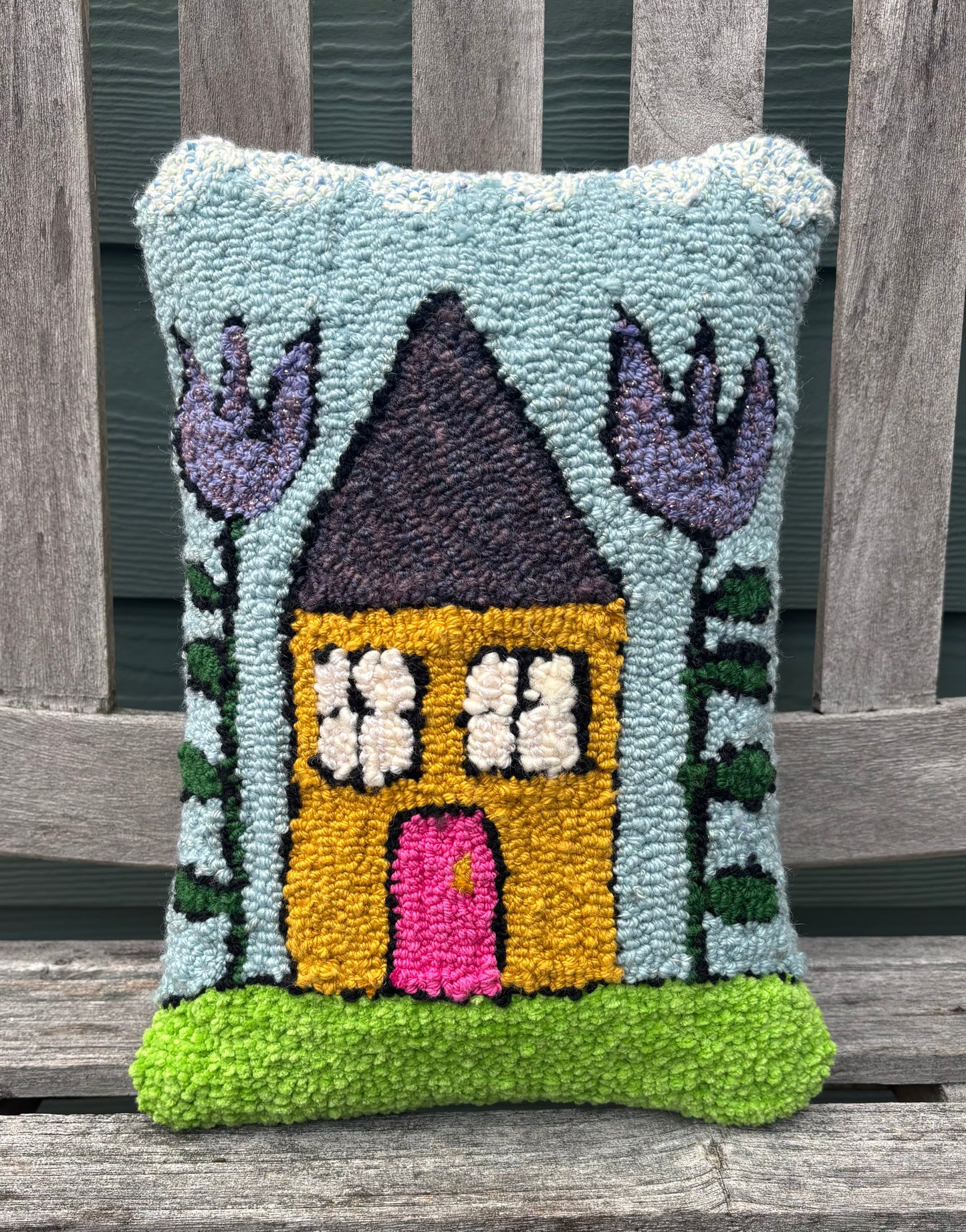 Tufted Yellow House Pillow