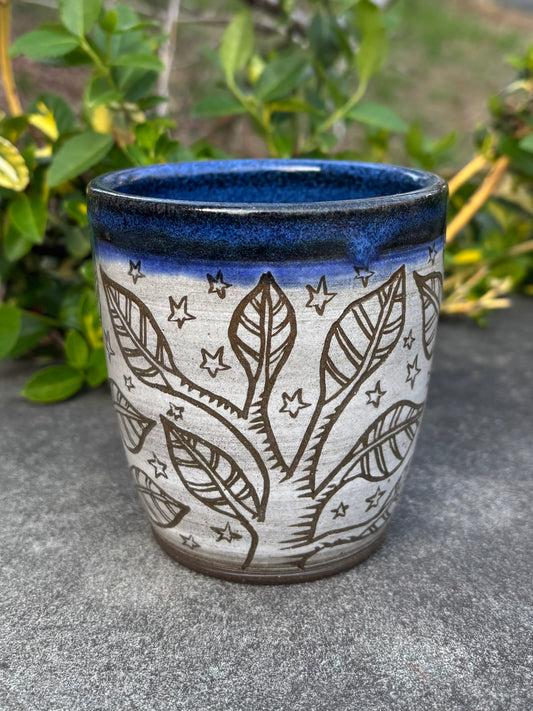 Carved Handleless Tree Mug 12oz