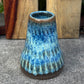 Tiny Carved Blue Bud Vase