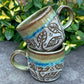 Small Green Carved Tree Mug 4oz