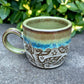 Small Green Carved Tree Mug 4oz