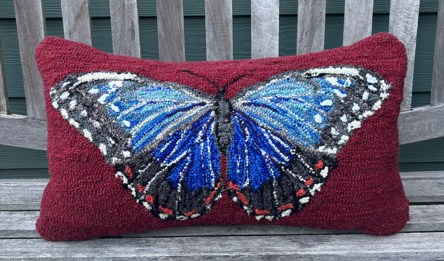 Tufted Common Morpho Butterfly Pillow