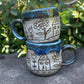 Small Blue Carved House Mug 4oz