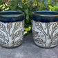 Carved Dark Blue Handleless Tree Mug 12oz