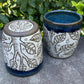 Carved Dark Blue Handleless Tree Mug 12oz