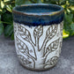 Carved Dark Blue Handleless Tree Mug 12oz