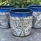 Carved Blue Handleless Moth Mug 12oz