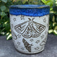 Carved Blue Handleless Moth Mug 12oz